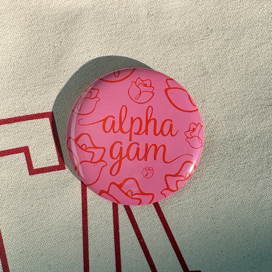 Alpha Gamma Delta | Bid Day Roses Button