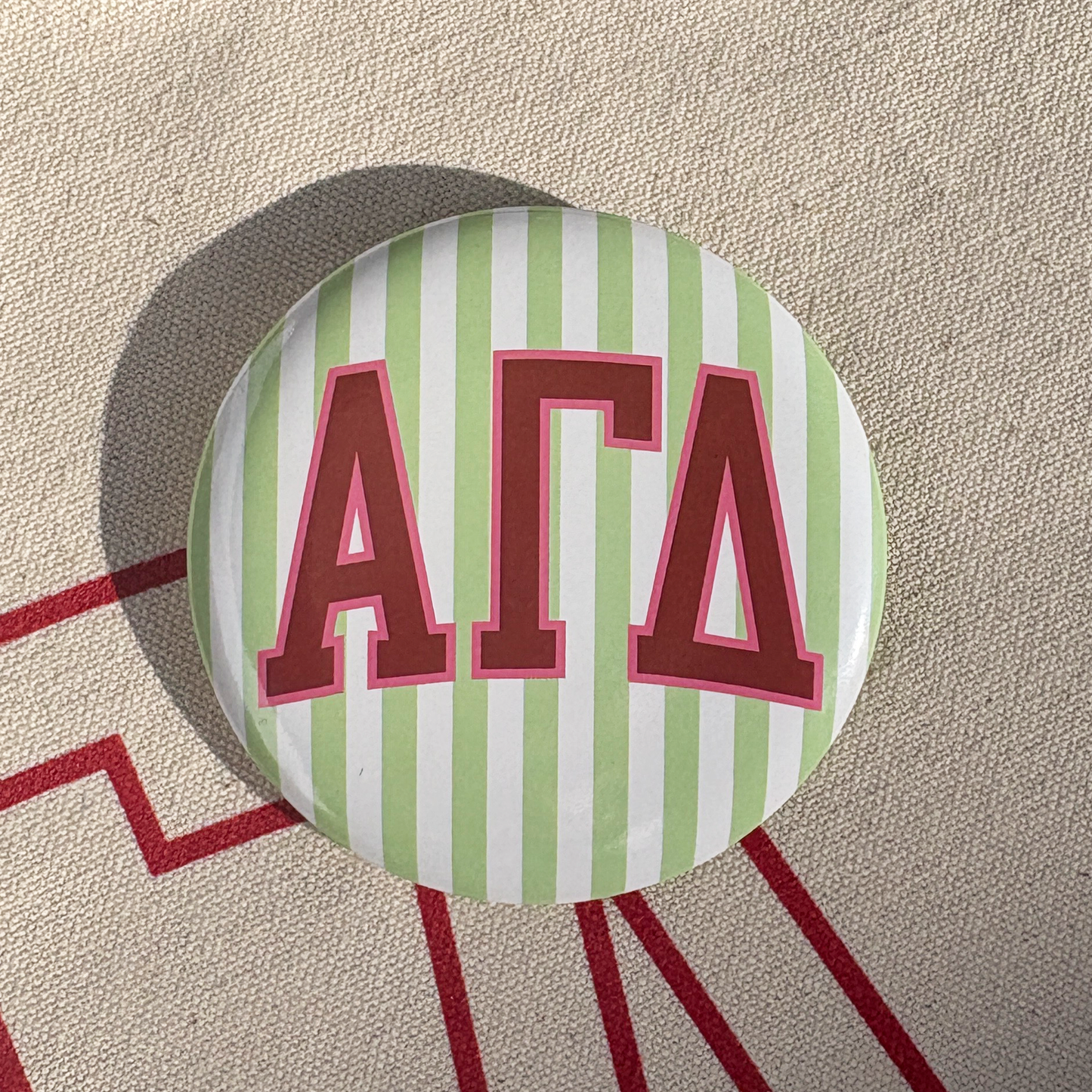 Alpha Gamma Delta | Bid Day Striped Button